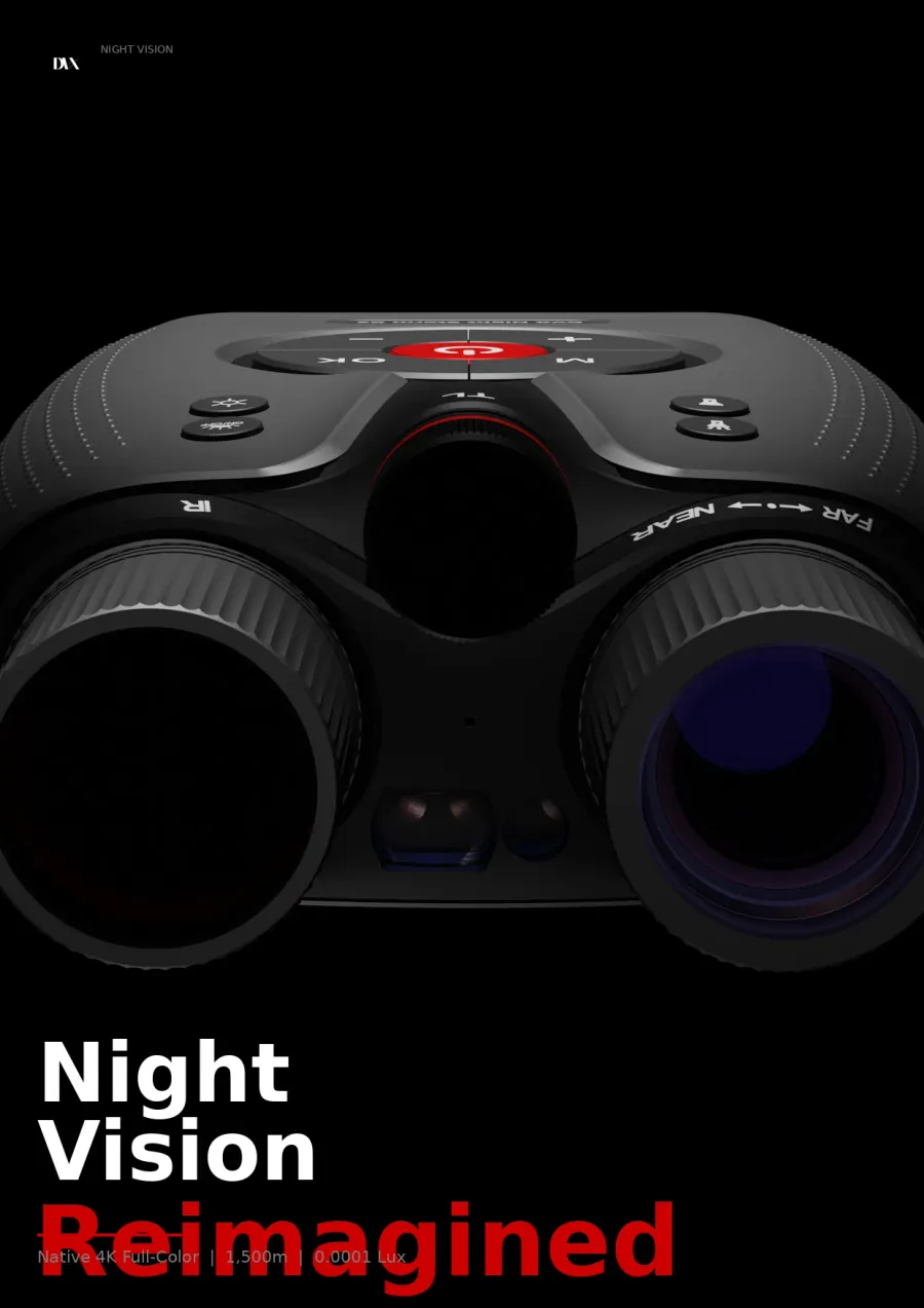 DVX Night Storm X3 — engineering render against the dark